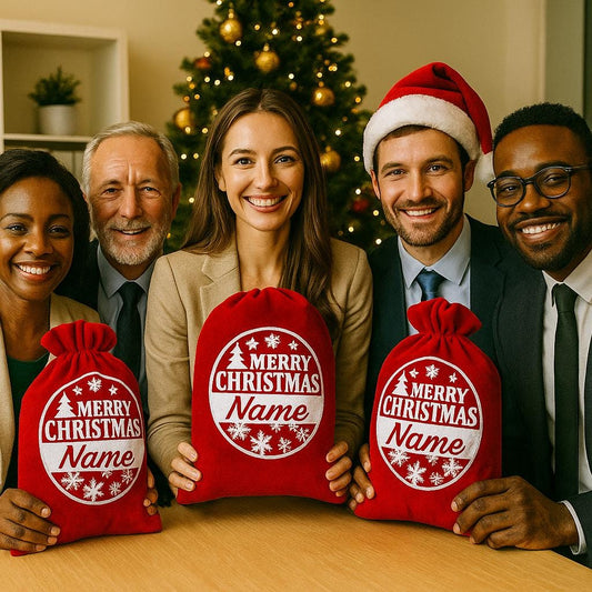 Personalized Velvet Santa Sack | Corporate Christmas Gift Bag
