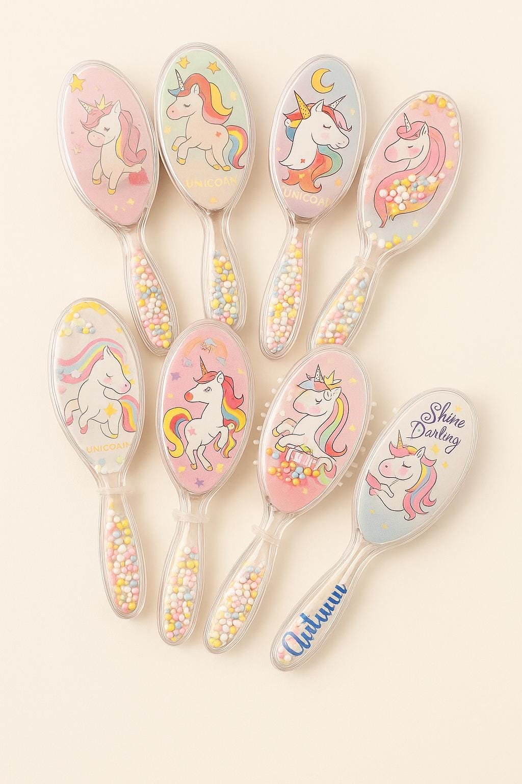 Personalized Unicorn Hairbrush, Engraved Name Gift, Party Favor