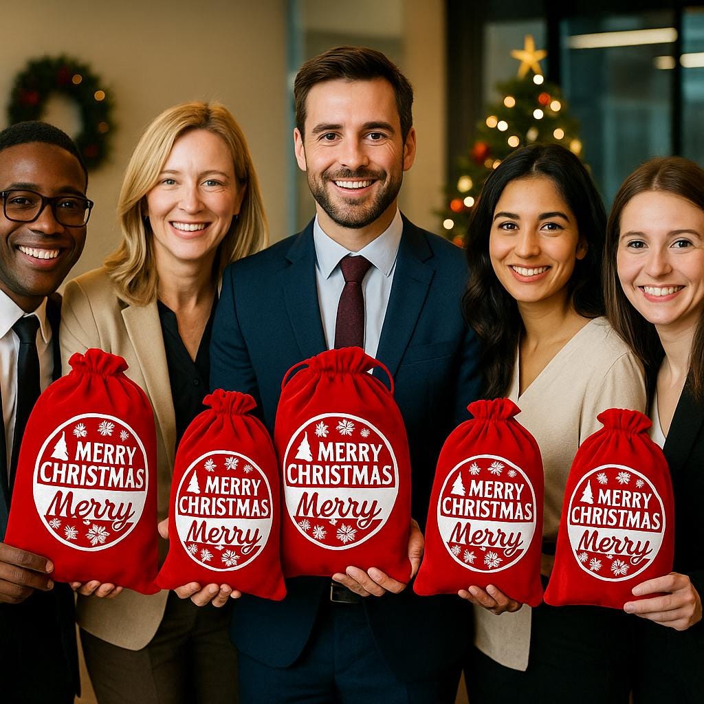 Personalized Velvet Santa Sack | Corporate Christmas Gift Bag