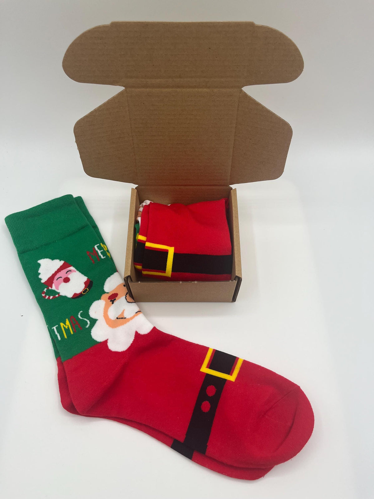 Personalized Santa Socks, Funny Christmas Holiday Crew Socks