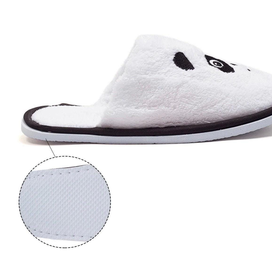 Personalized Panda Slippers for Girls – Custom Plush Slippers, Spa Party Birthday Gift