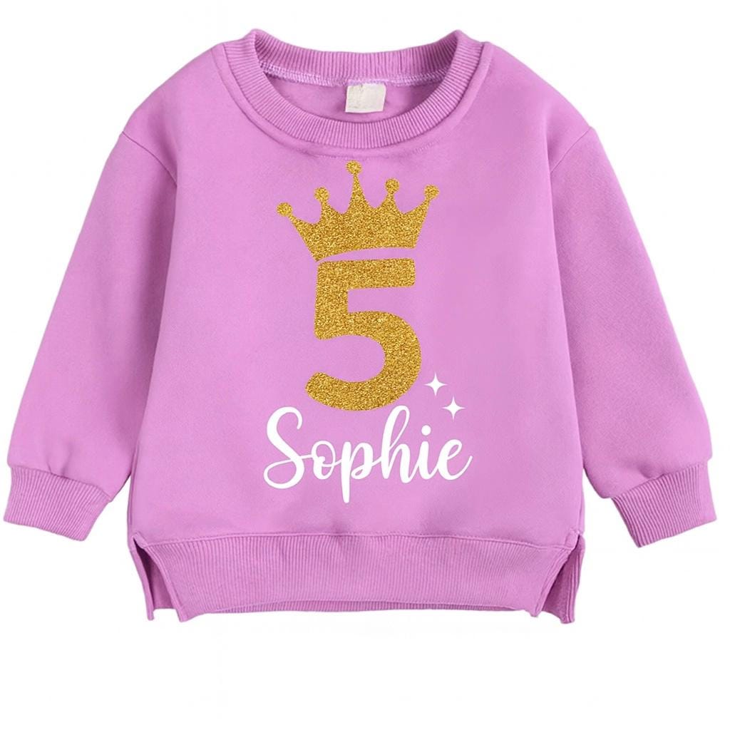 Personalized Girls Birthday Sweatshirt, Custom Name & Age