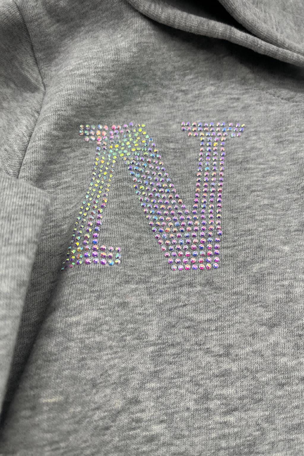 Personalized Girls Hoodie with Rhinestone Wings – Custom Initial Toddler sweatshirt Gift