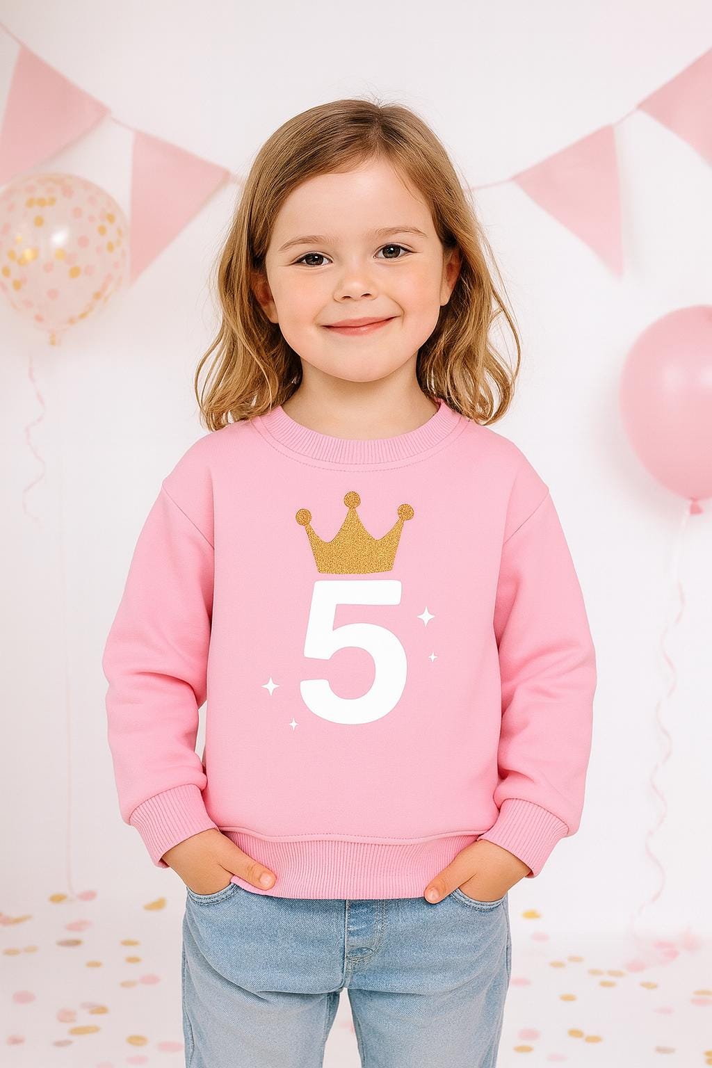 Personalized Girls Birthday Sweatshirt, Custom Name & Age