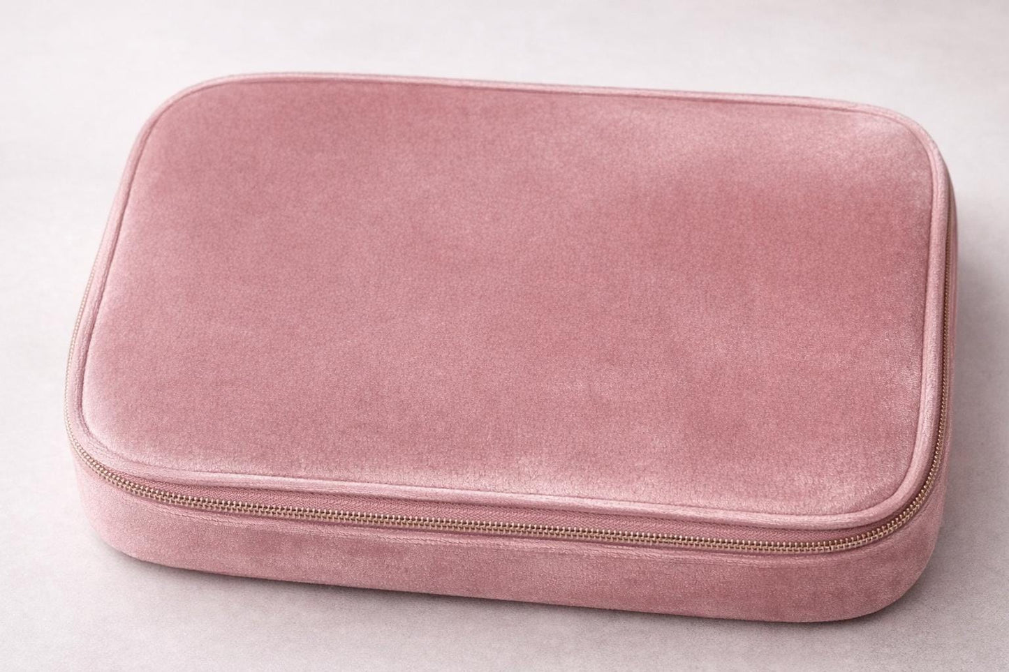 Personalized Velvet Makeup Bag, Rhinestone Heart, Travel Cosmetic Pouch