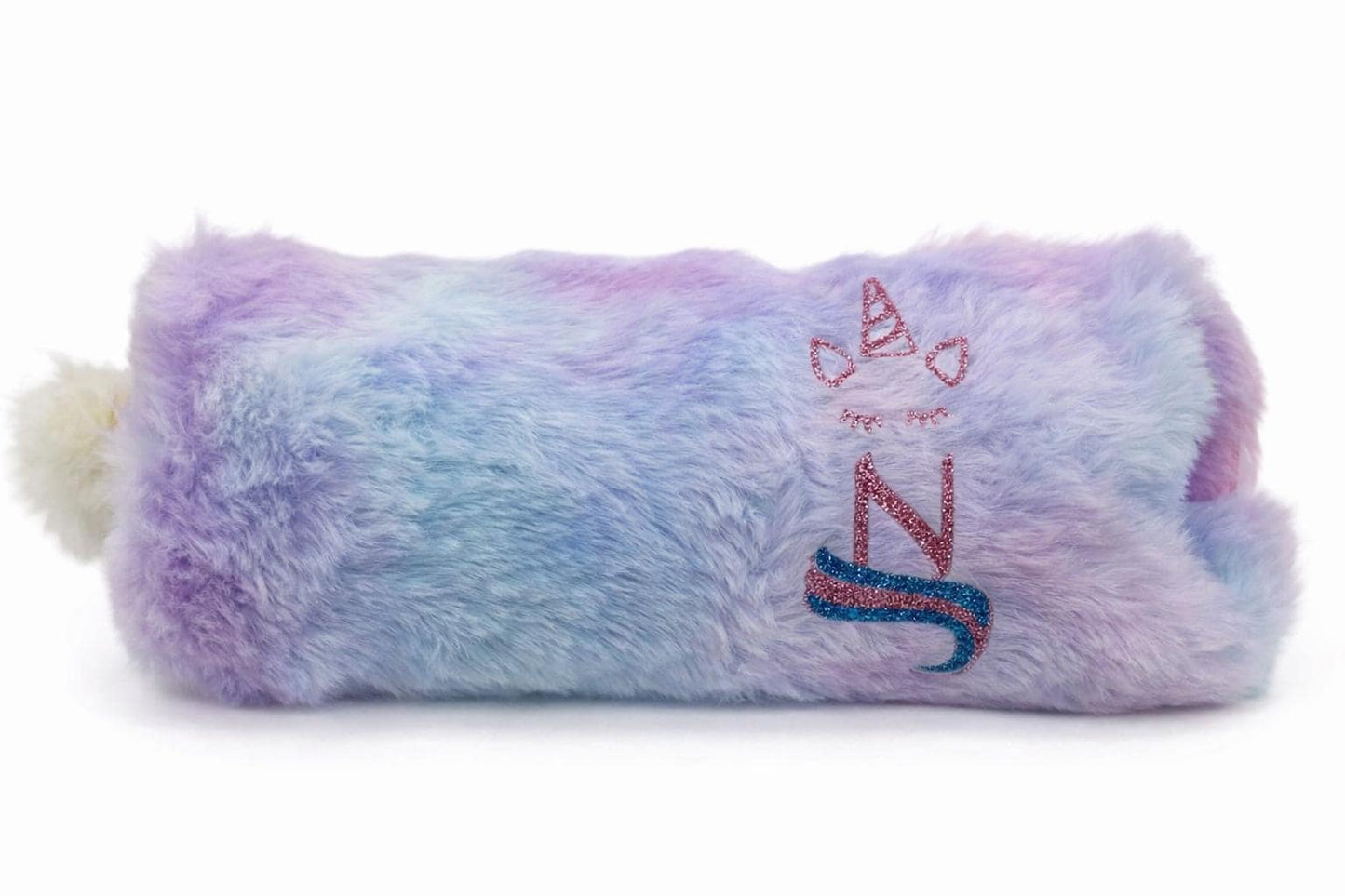 Personalized Unicorn Pencil Case with Initial, Rainbow Fluffy Pencil Pouch, Valentine Gift for Girls, Makeup Bag, Zipper Case