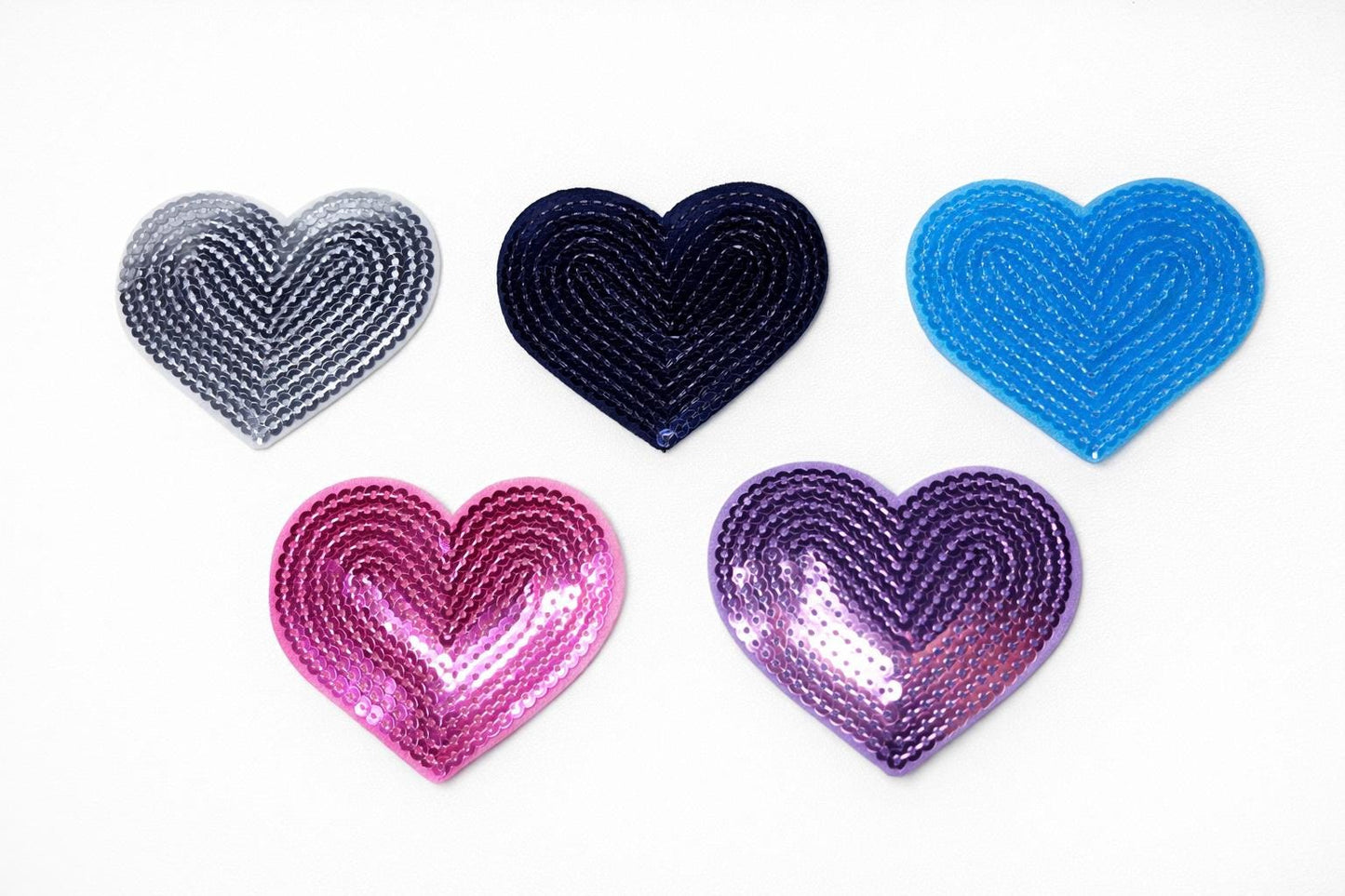 Sequin Heart & Star Iron On Patches, DIY Appliques