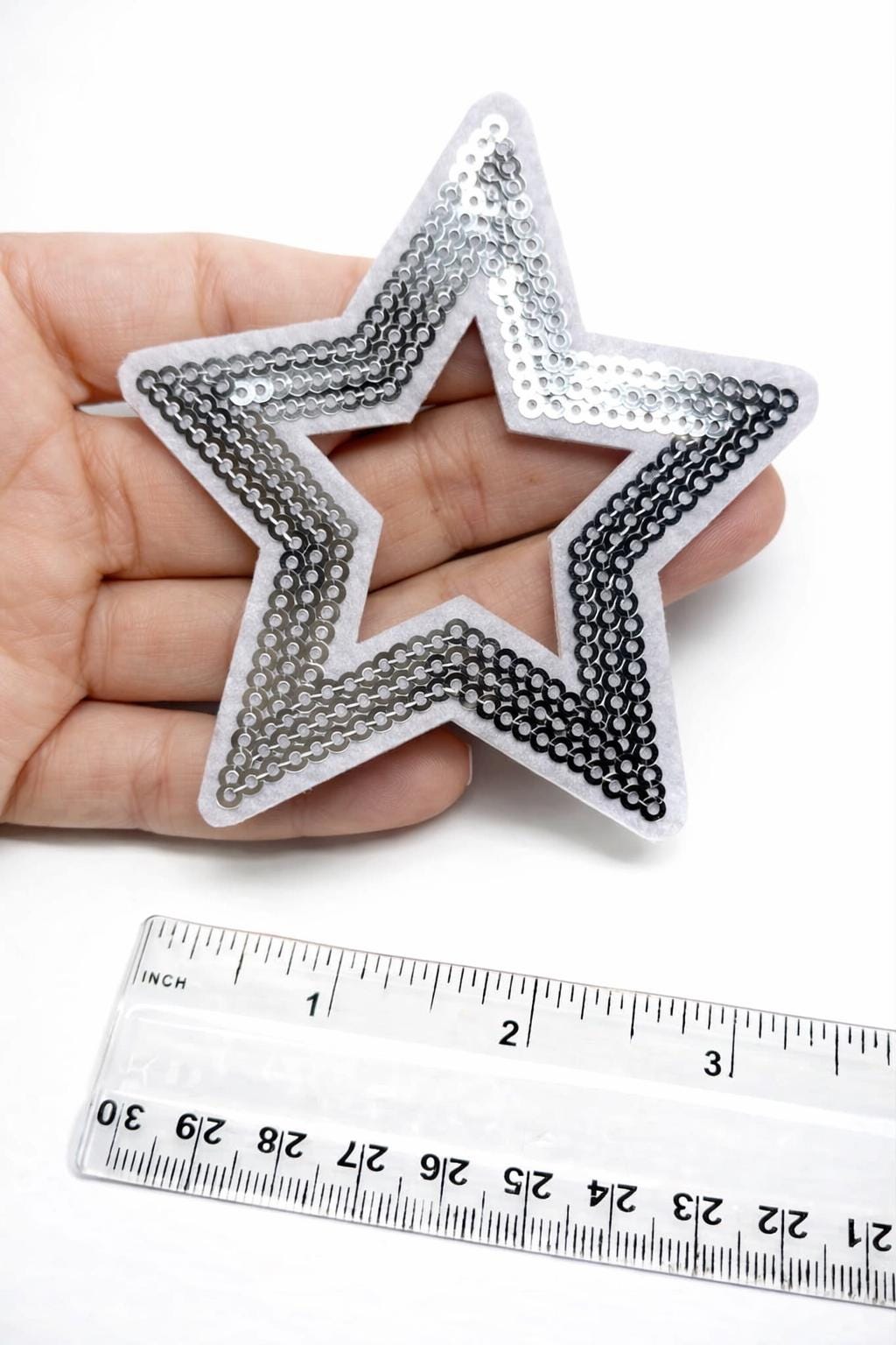Sequin Heart & Star Iron On Patches, DIY Appliques