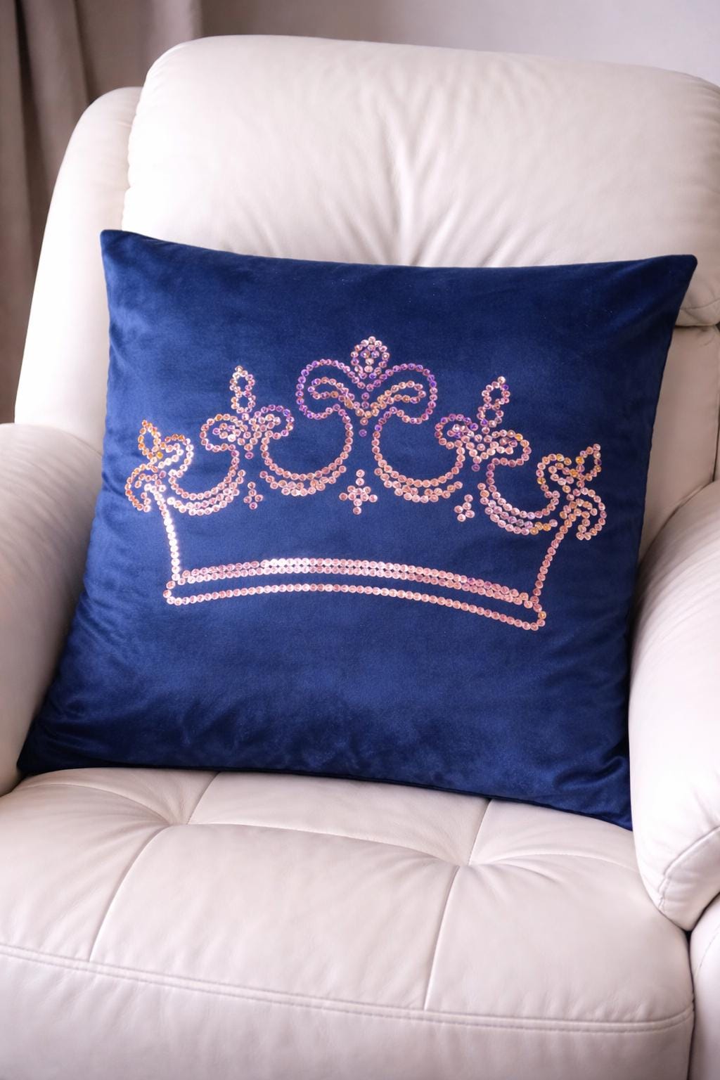 Personalized Velvet Quinceanera Pillow Cover, Crown Design, XV Birthday Gift