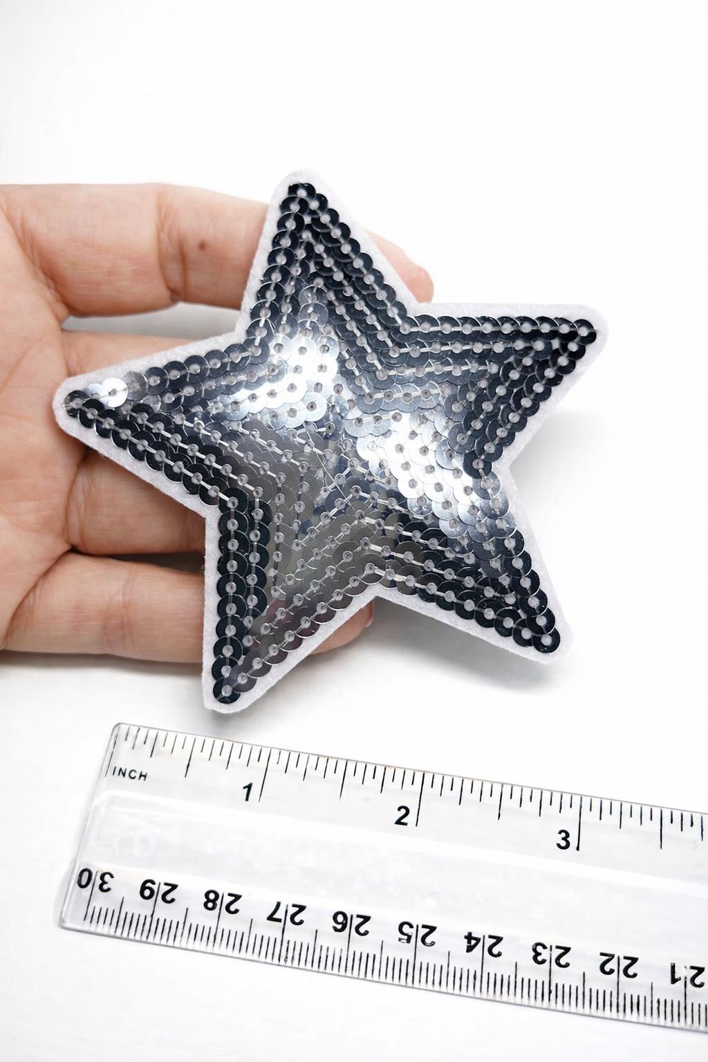 Sequin Heart & Star Iron On Patches, DIY Appliques