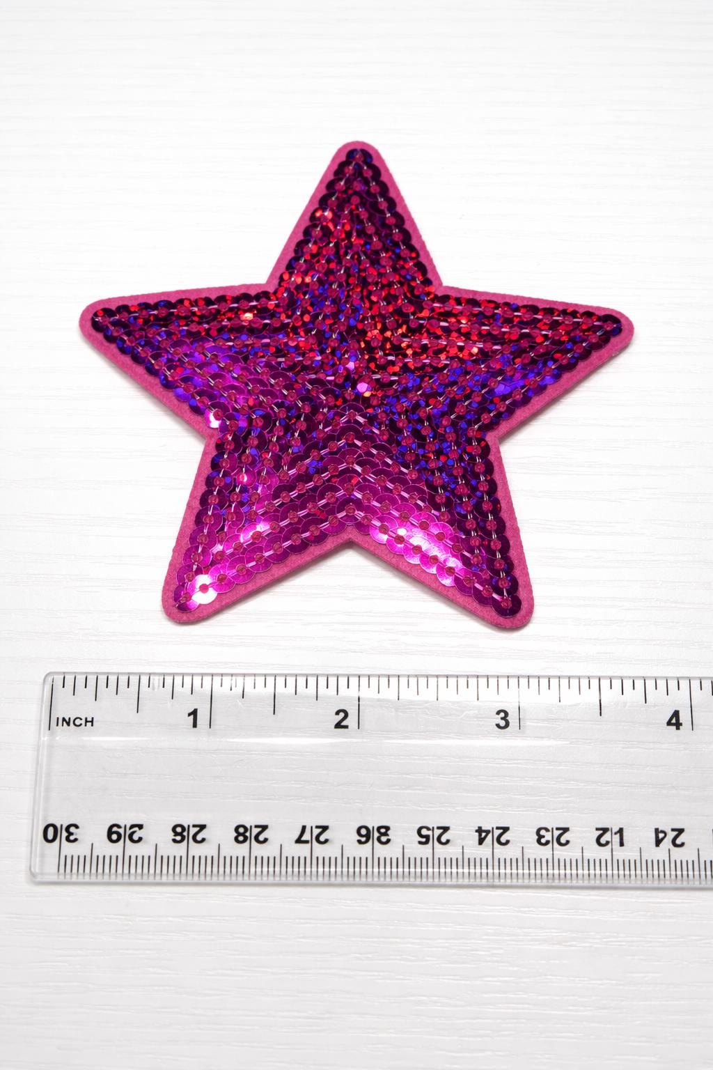 Sequin Heart & Star Iron On Patches, DIY Appliques