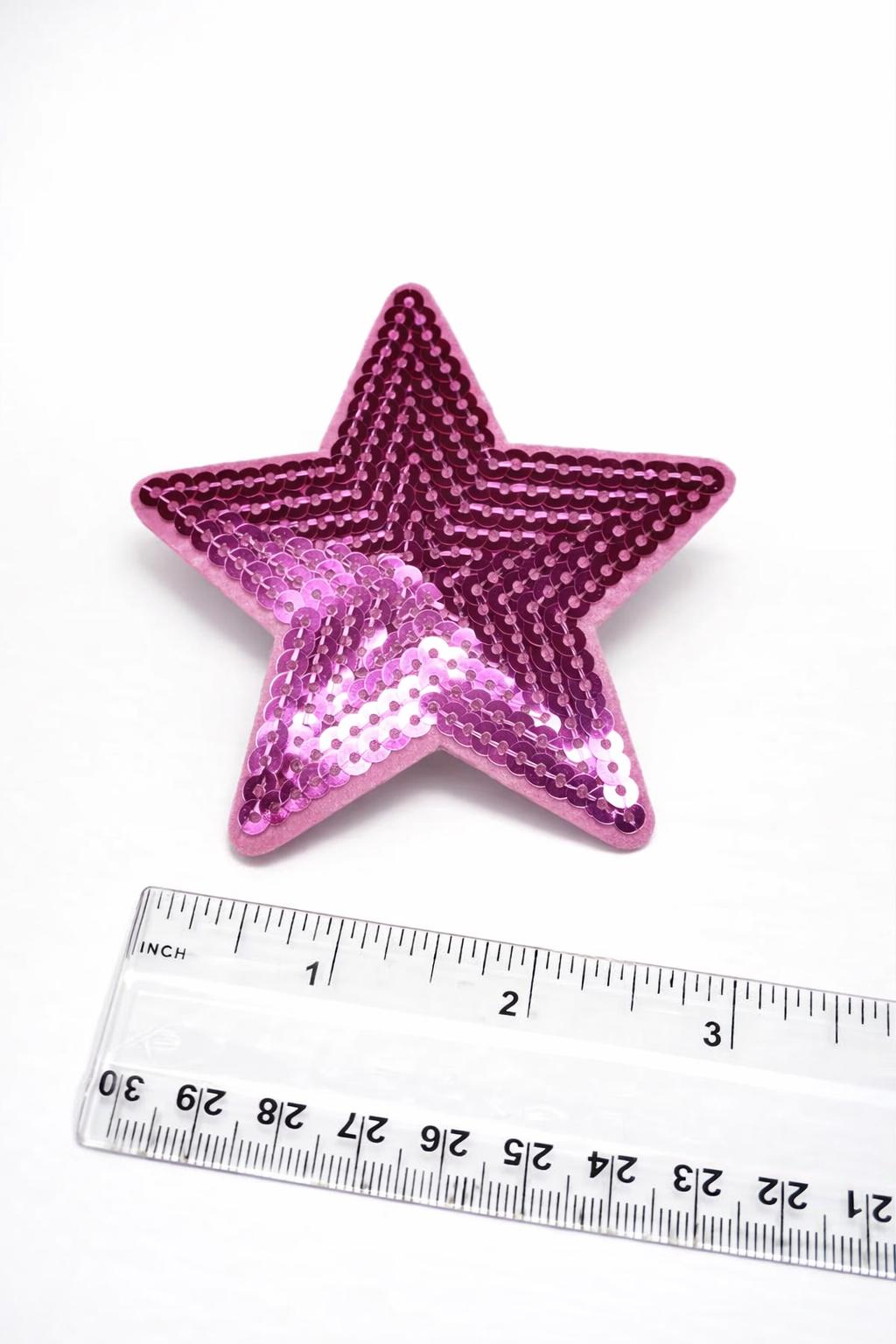 Sequin Heart & Star Iron On Patches, DIY Appliques