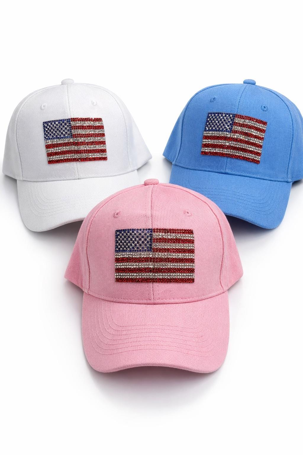 Rhinestone American Flag Baseball Cap, Patriotic USA Hat