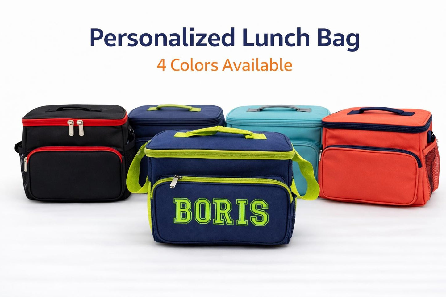 Custom Insulated Lunch Bag – Personalized Name Monogram Tote for Work Office