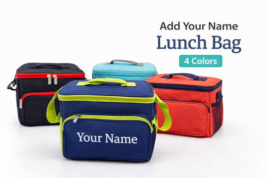 Custom Insulated Lunch Bag – Personalized Name Monogram Tote for Work Office