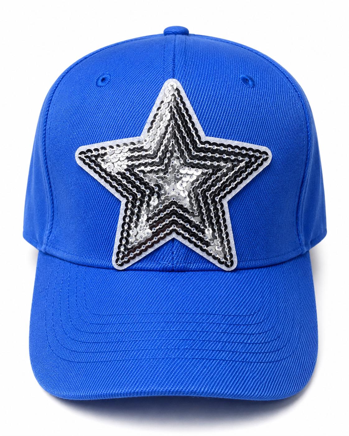 Sequin Star Baseball Cap, Pink Blue Sparkle Hat, Trendy Teen Fashion Accessory