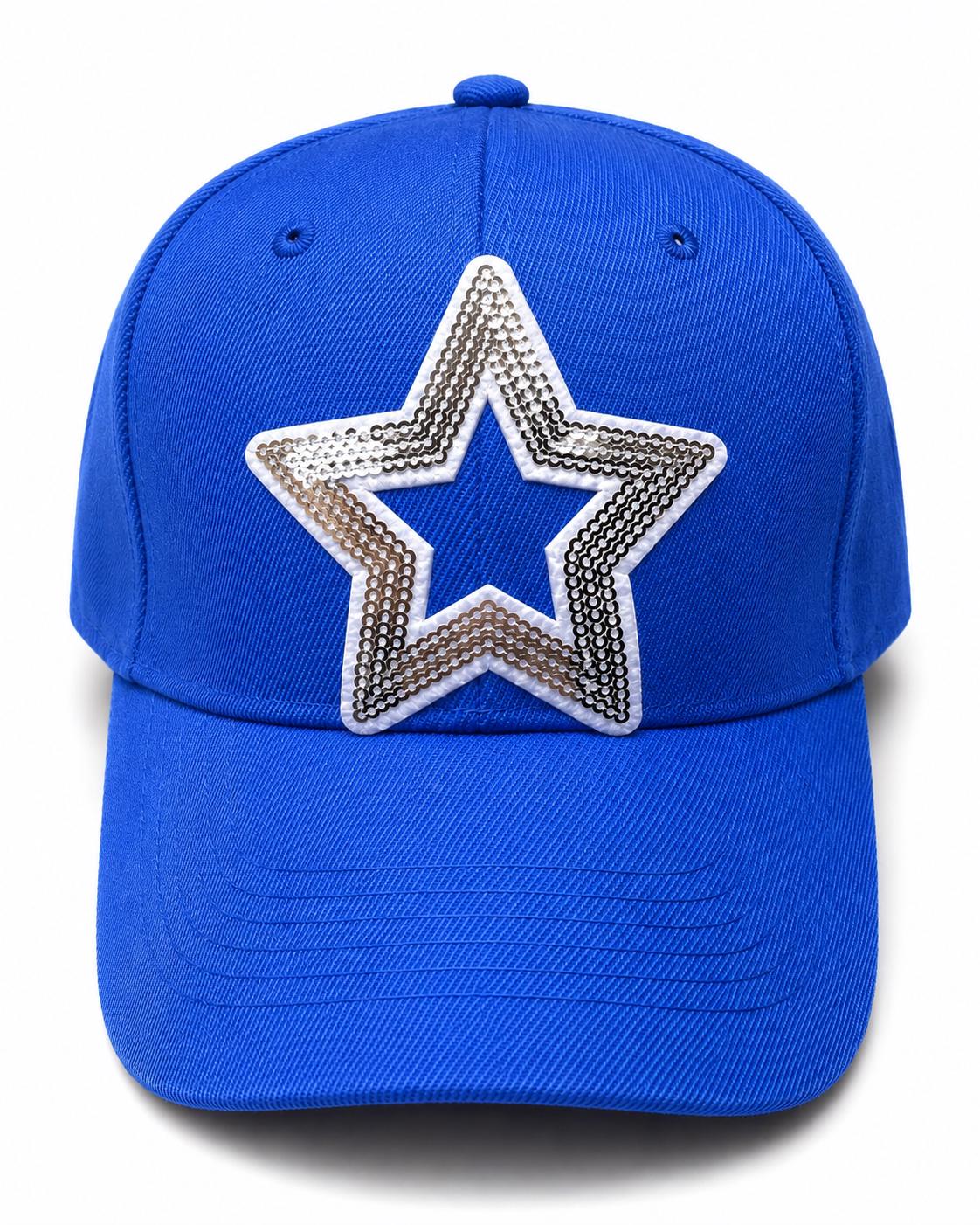 Sequin Star Baseball Cap, Pink Blue Sparkle Hat, Trendy Teen Fashion Accessory