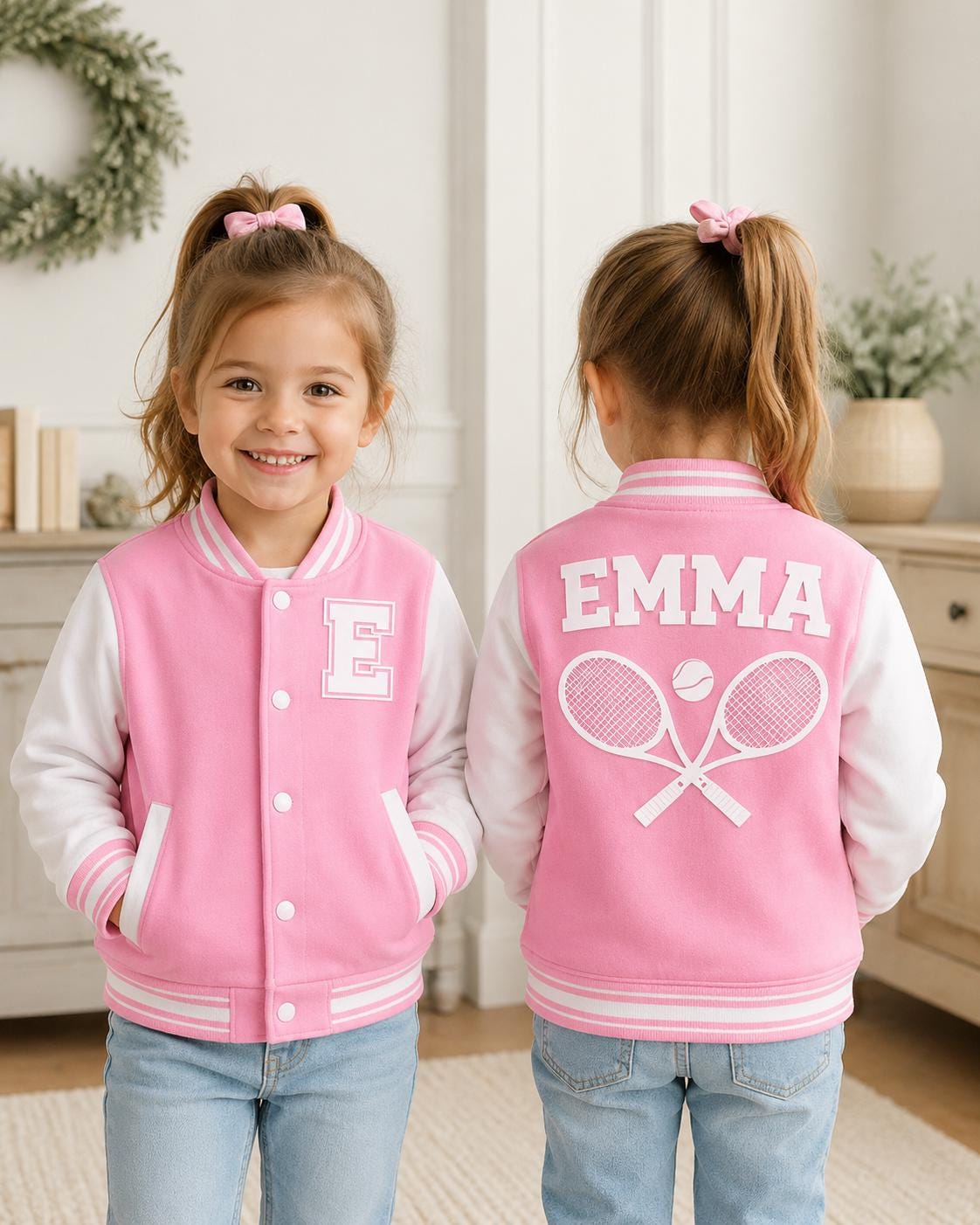 Custom Kids Varsity Jacket, Personalized Name Number Sports Team Apparel