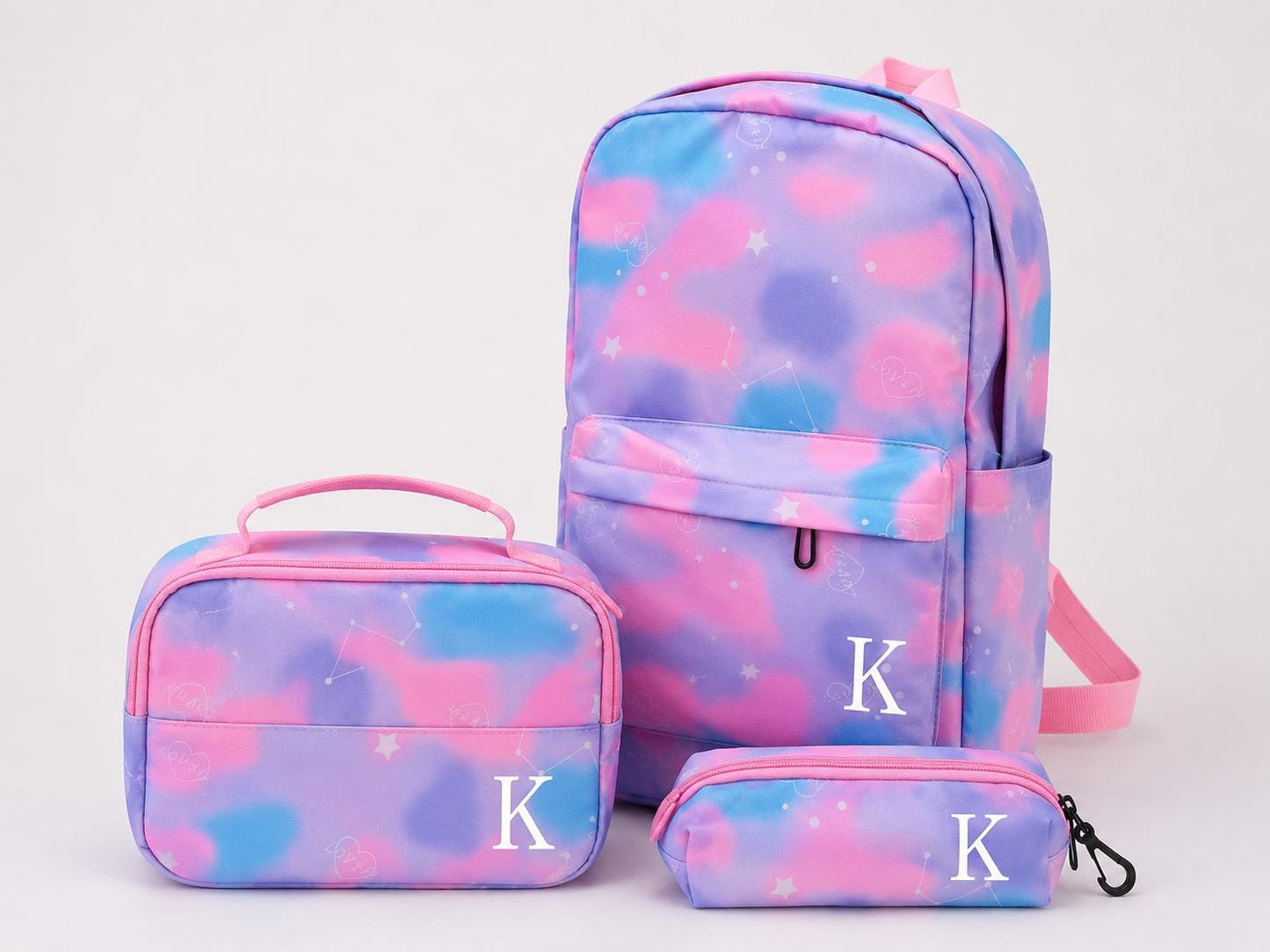 Personalized Galaxy Backpack Set, Kids School Lunch Bag Pencil Case, Monogrammed Backpacks
