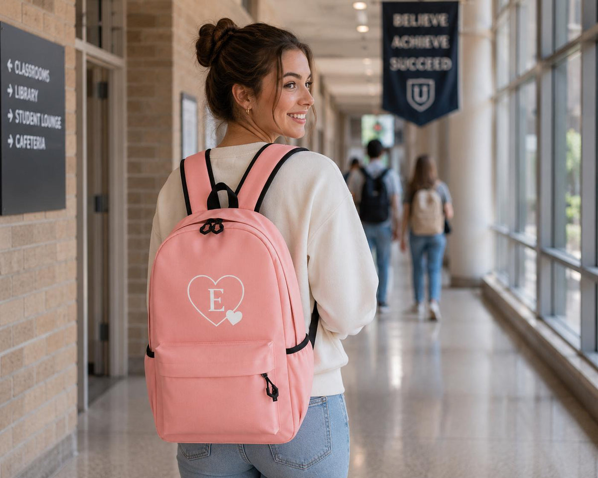 Personalized Backpack, Custom Name Monogram School Bag, 12 Designs