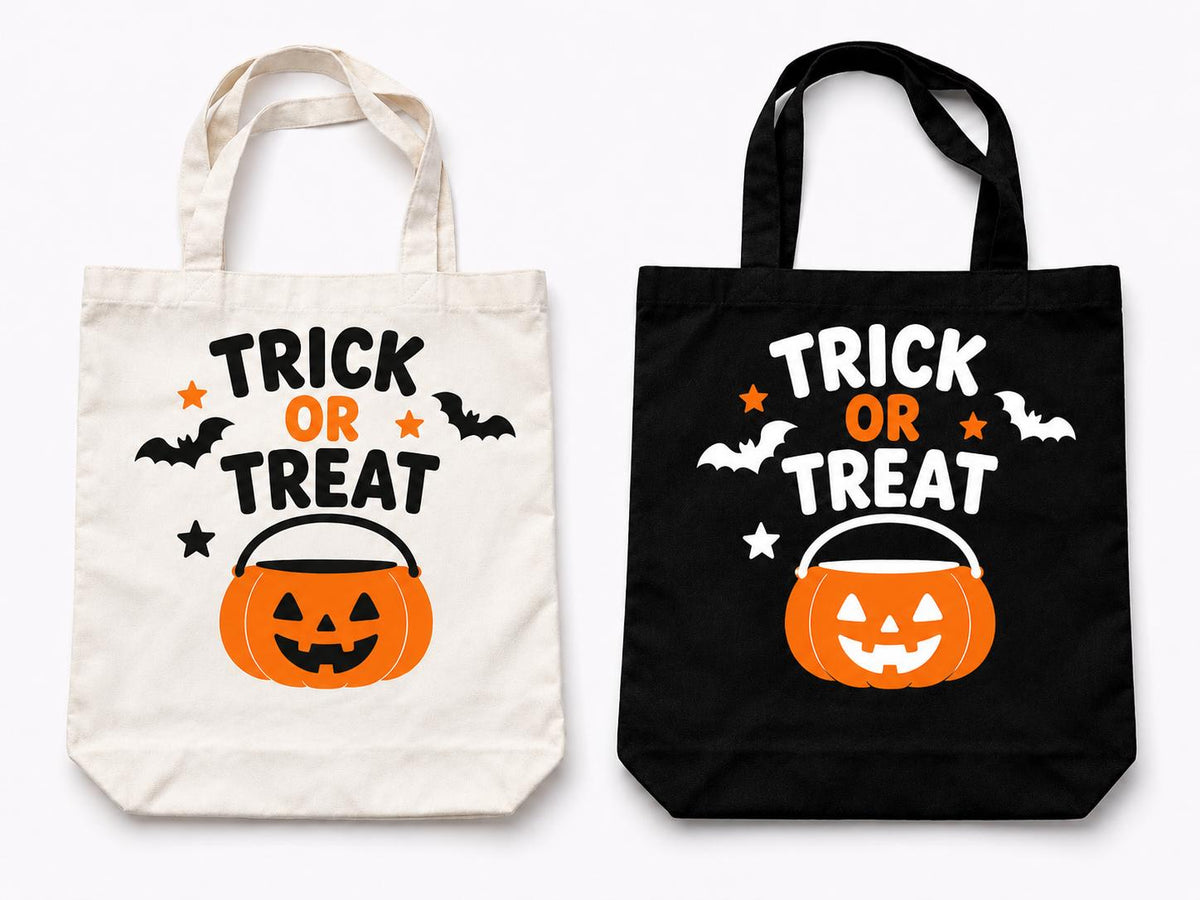 Personalized Halloween Trick or Treat Bag, Custom Name Candy Tote (Reusable)